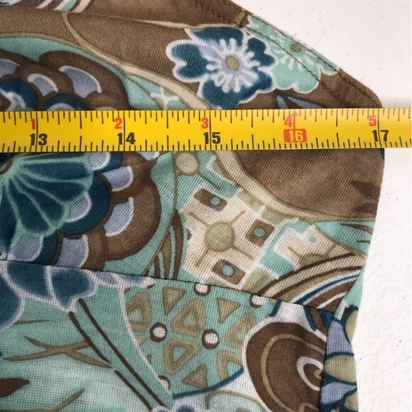 Nick and Sarah Intimates Floral Nightgown Chemise Slip Blue Brown Women Medium - Picture 9 of 12